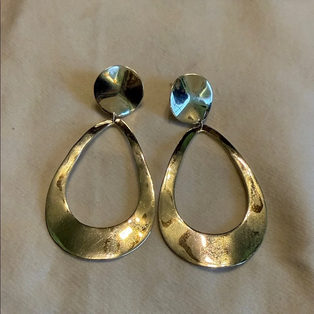Ippolita Sterling Silver Large Hammered Double Drop Earrings